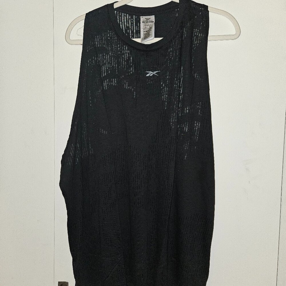 NWT Reebok Black Sheer Burnout Tank (3X)